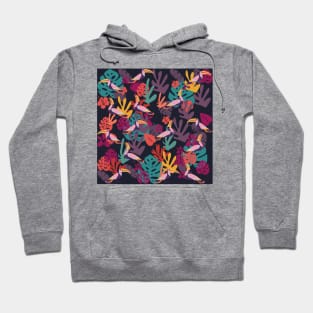 Tropical Jungle and Toucans Pattern Hoodie